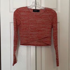 Red striped crop top